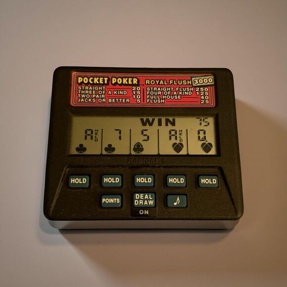 Vintage Radica Pocket Handheld Video Poker Royal Flush 3000 Game - Picture 1 of 4